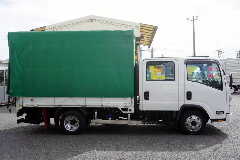 いすゞ エルフ 小型 平ボディ Wキャブ 幌の中古トラック画像2