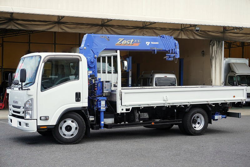 いすゞ エルフ 小型 クレーン付 超ロング