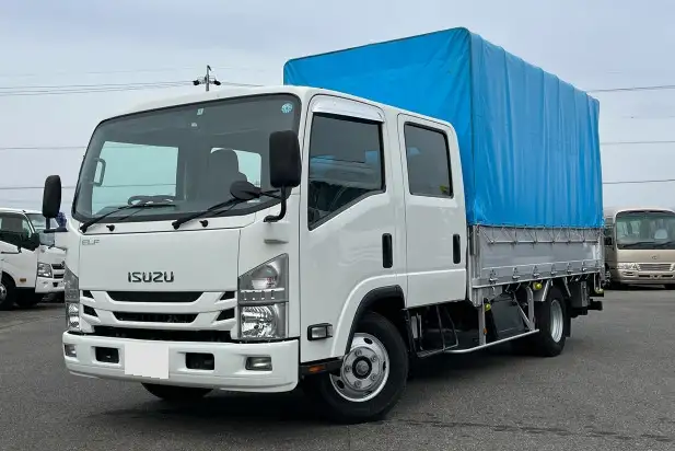 いすゞ エルフ 小型 平ボディ Wキャブ 幌 の中古トラック【車両No.171829】