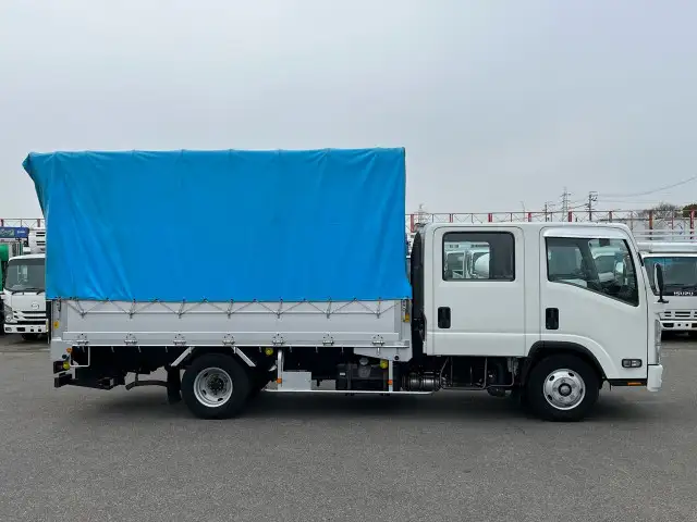 いすゞ エルフ 小型 平ボディ Wキャブ 幌の中古トラック画像2