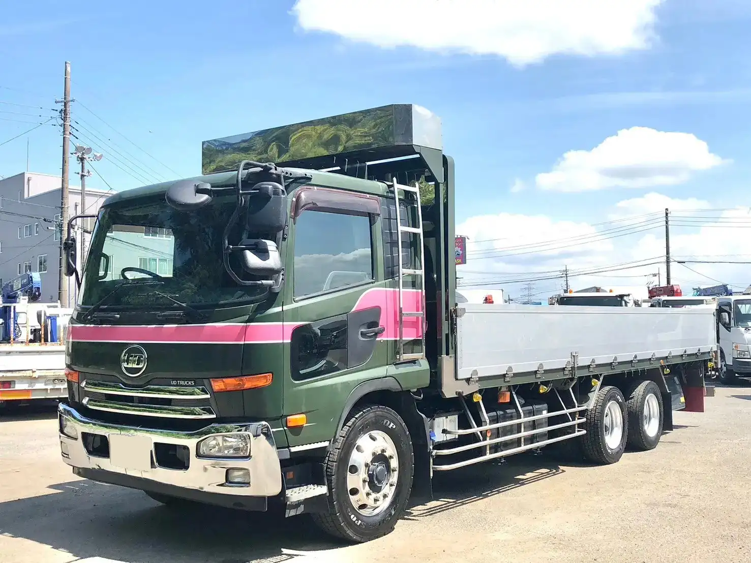 日産UD コンドル 中型/増トン 平ボディ アルミブロック ベッドの中古トラック画像1
