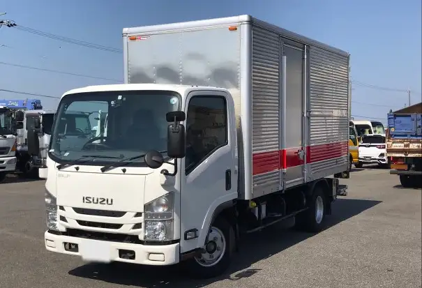 いすゞ エルフ 小型 アルミバン パワーゲート サイドドアの中古トラック画像1