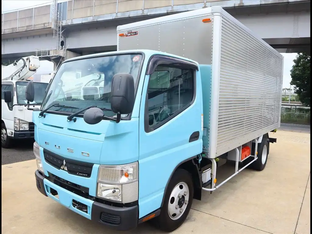 三菱 キャンター 小型 アルミバン 床鉄板 シャッター式の中古トラック画像1