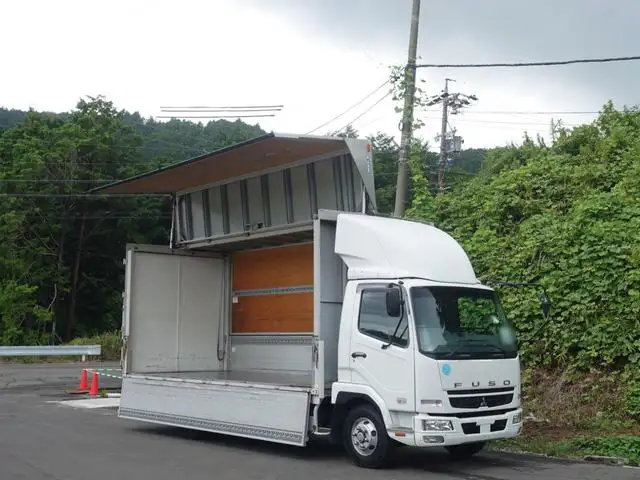 三菱 ファイター 中型/増トン ウイング パワーゲート 床鉄板の中古トラック画像1