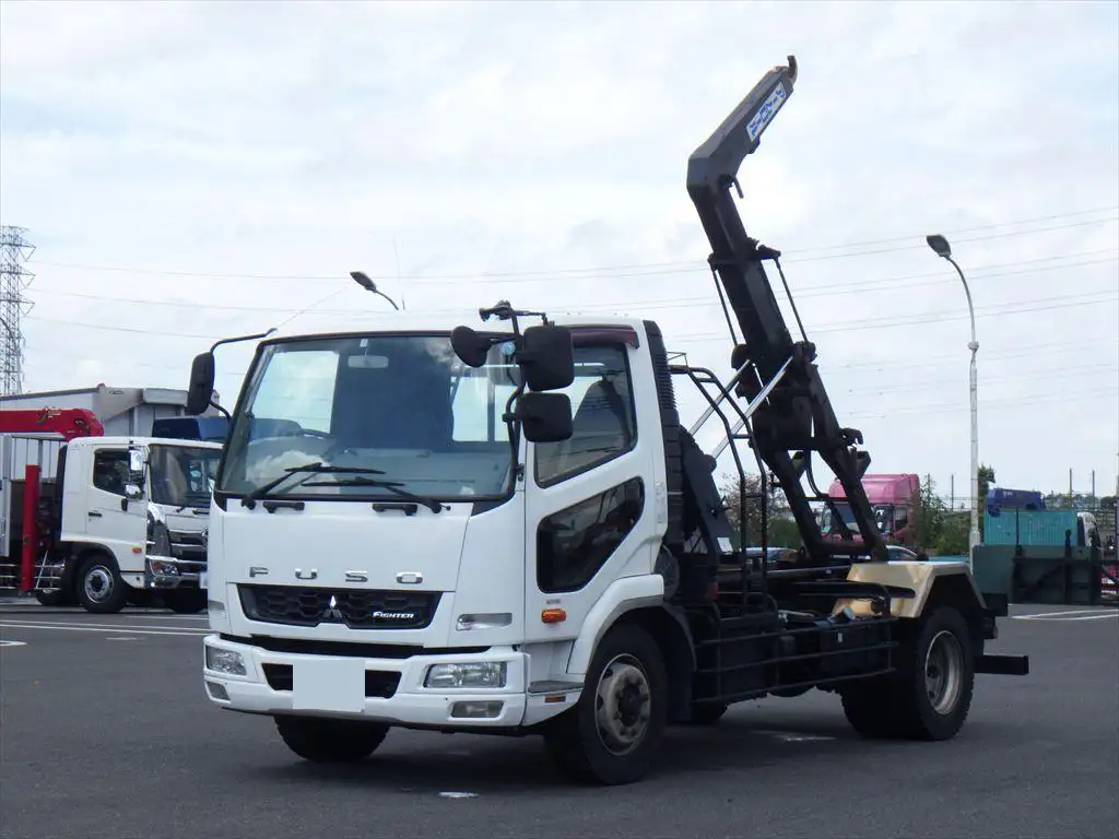 三菱 ファイター 中型/増トン アームロール ツインホイスト TKG-FK72FYの中古トラック画像1