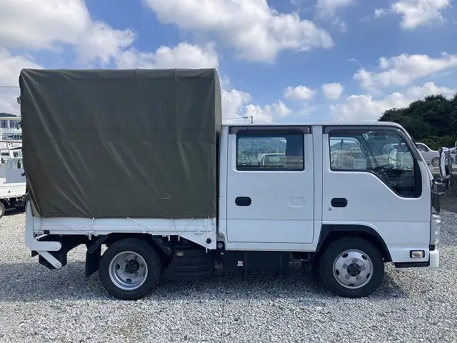 いすゞ エルフ 小型 平ボディ Wキャブ 幌の中古トラック画像2