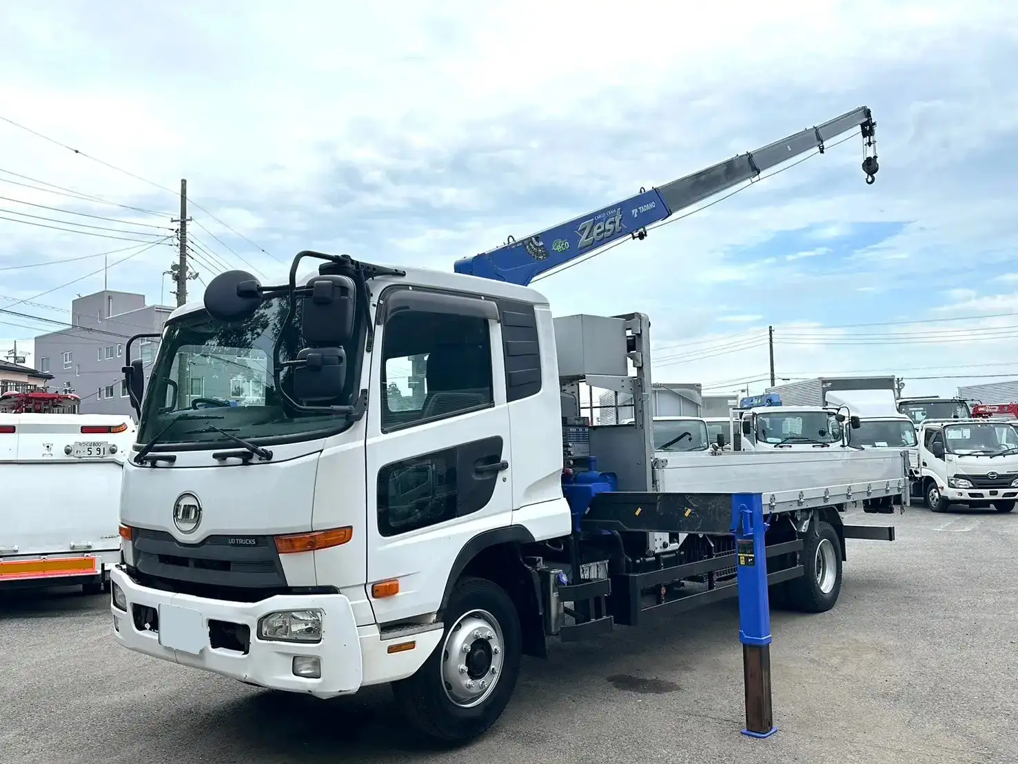 日産UD コンドル 中型/増トン クレーン付 床鉄板 アルミブロックの中古トラック画像1