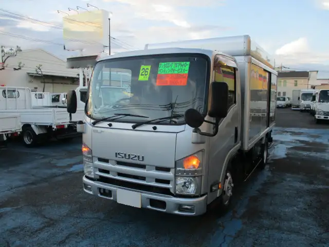 いすゞ エルフ 小型 アルミバン ボトルカー サイドドアの中古トラック画像1