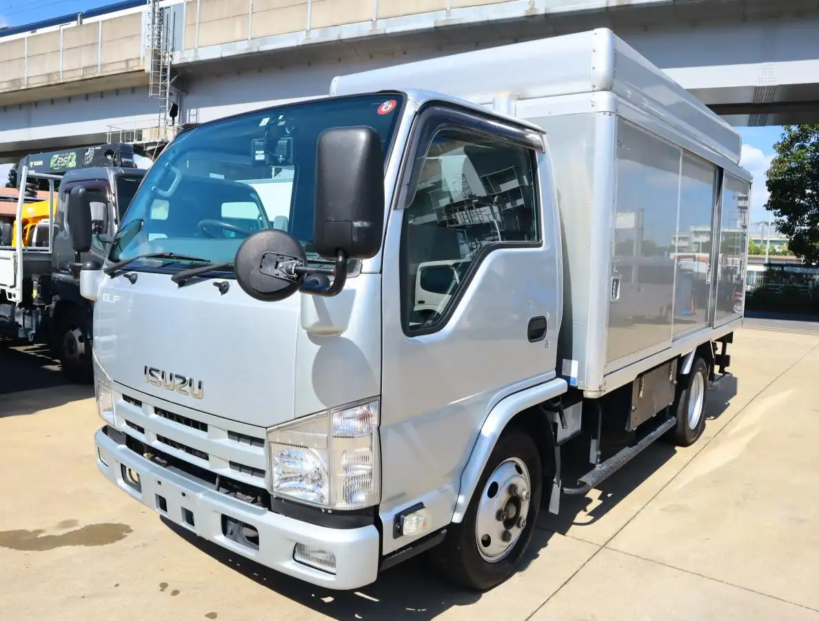 いすゞ エルフ 小型 アルミバン ボトルカー サイドドア｜画像1
