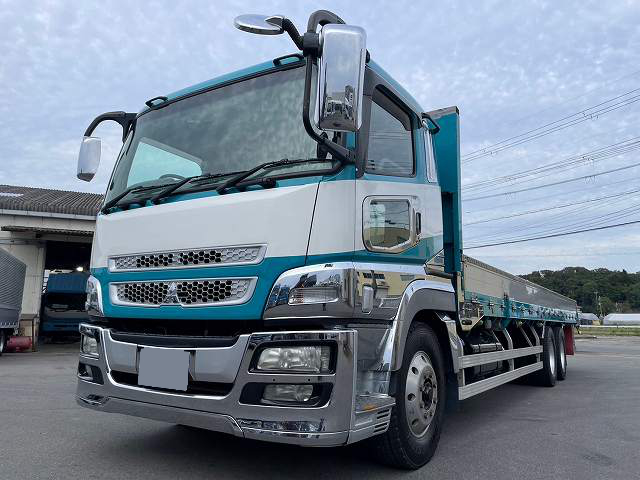 三菱 スーパーグレート 大型 平ボディ 床鉄板 ベッド の中古トラック【車両No.141333】