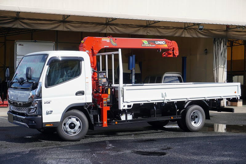 三菱 キャンター 小型 クレーン付 超ロング