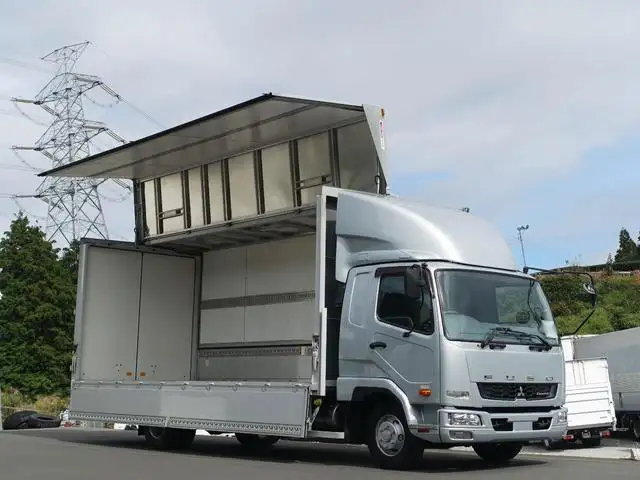 三菱 ファイター 中型/増トン ウイング ベッド TKG-FK61Fの中古トラック画像1