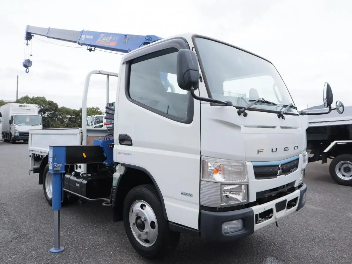 三菱 キャンター 小型 クレーン付 床鉄板 3段の中古トラック画像2