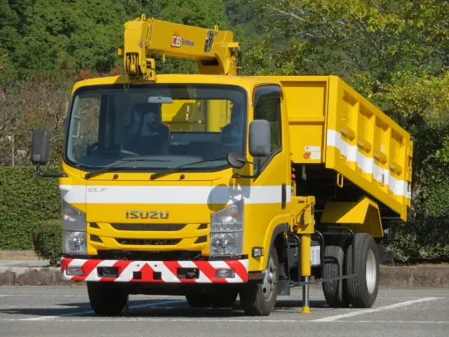 いすゞ エルフ 小型 ダンプ 土砂禁 クレーン付き の中古トラック【車両No.151730】