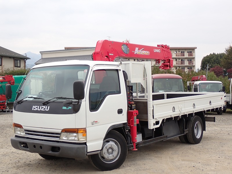 いすゞ エルフ 小型 クレーン付 床鉄板 5段 の中古トラック【車両No.122362】