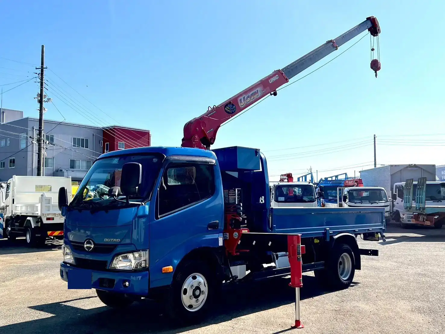 日野 デュトロ 小型 クレーン付 床鉄板 3段の中古トラック画像1