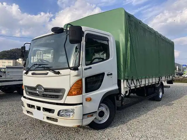 日野 レンジャー 中型/増トン 平ボディ 幌 床鉄板の中古トラック画像1