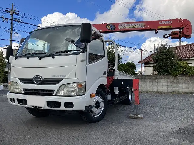 日野 デュトロ 小型 クレーン付 床鉄板 3段 の中古トラック【車両No.177858】