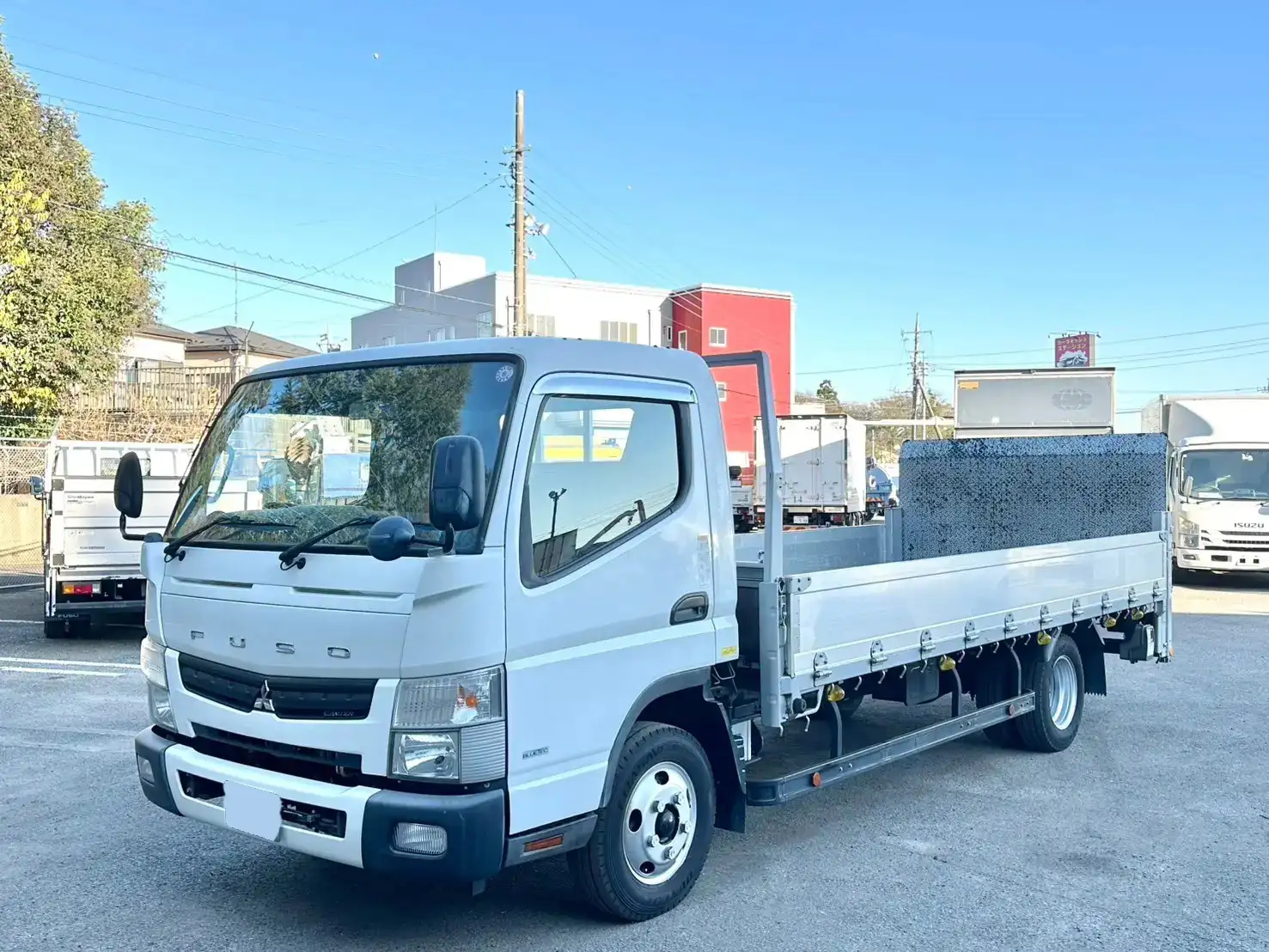 三菱 キャンター 小型 平ボディ パワーゲート 床鉄板の中古トラック画像1