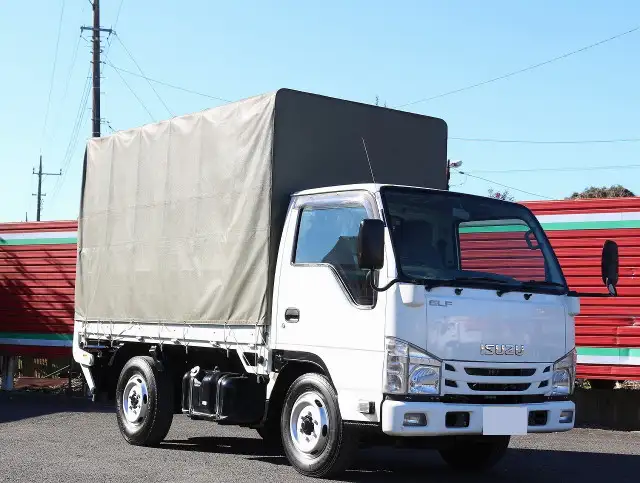 いすゞ エルフ 小型 平ボディ 幌 パワーゲートの中古トラック画像2