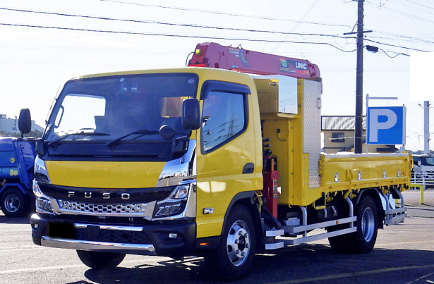 三菱 キャンター 小型 クレーン付 ワイドロング