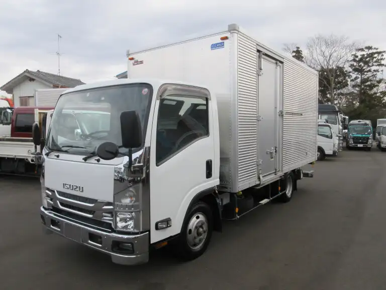 いすゞ エルフ 小型 アルミバン パワーゲート サイドドアの中古トラック画像1