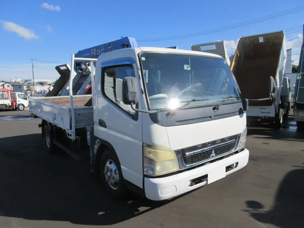 三菱 キャンター 小型 クレーン付 床鉄板 4段の中古トラック画像2