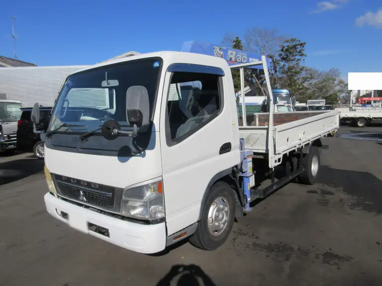 三菱 キャンター 小型 クレーン付 床鉄板 4段｜画像1