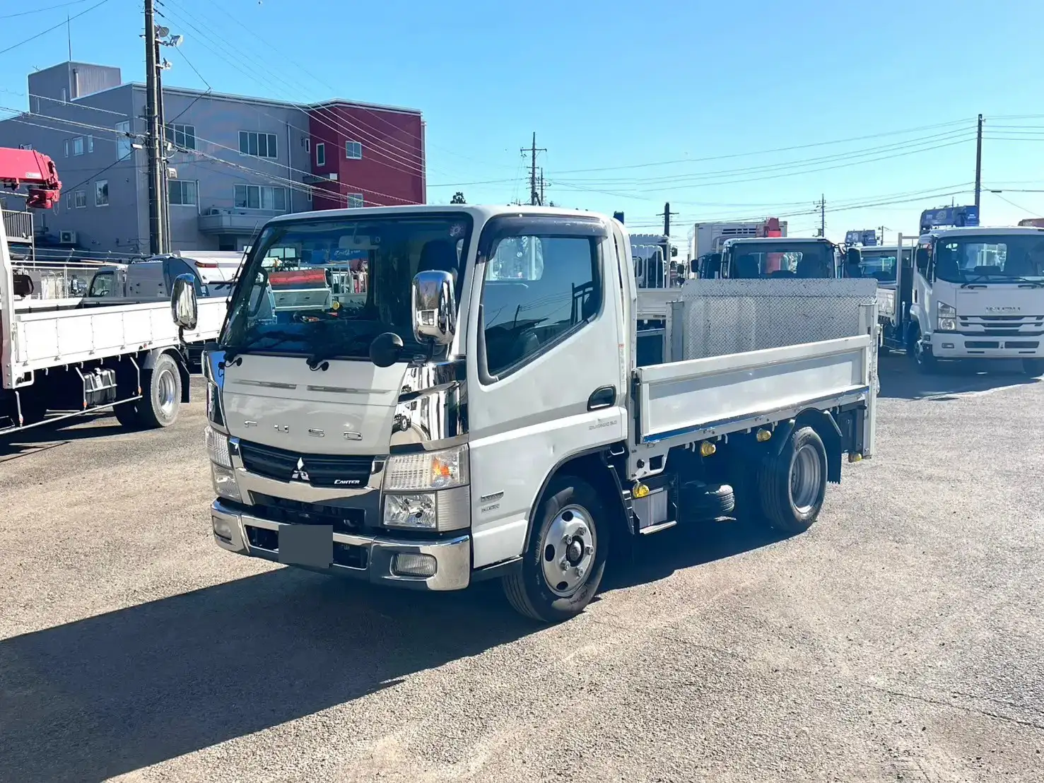 三菱 キャンター 小型 平ボディ パワーゲート 床鉄板の中古トラック画像1