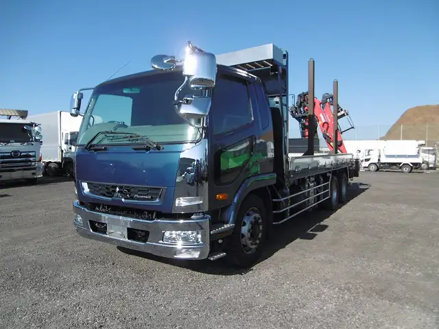 三菱 ファイター 中型/増トン クレーン付 ヒアブ ベッドの中古トラック画像1
