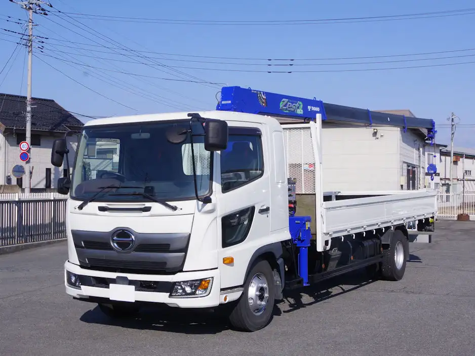 日野 レンジャー 中型/増トン クレーン付 床鉄板 4段｜画像1