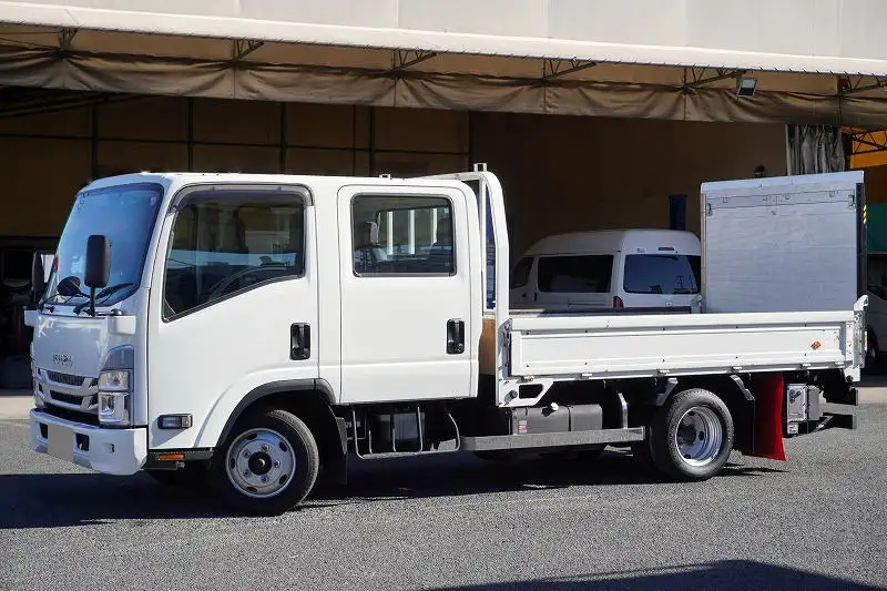 いすゞ エルフ 小型 平ボディ Wキャブ パワーゲート｜画像1