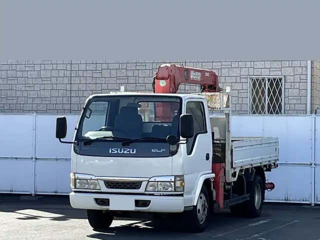 いすゞ エルフ 小型 クレーン付 床鉄板 4段｜画像1