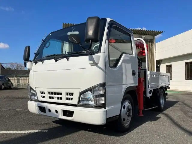 いすゞ エルフ 小型 クレーン付 床鉄板 3段｜画像1