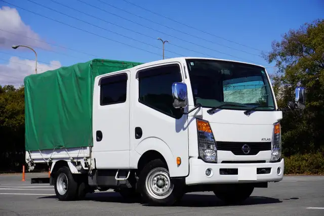 日産 アトラス 小型 平ボディ Wキャブ 幌の中古トラック画像2