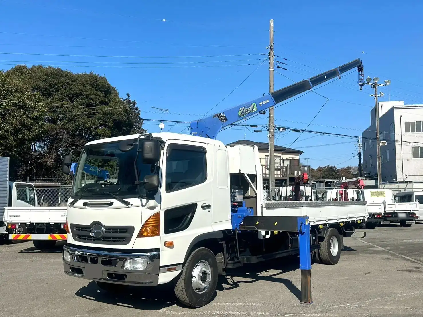 日野 レンジャー 中型/増トン クレーン付 床鉄板 4段｜画像1