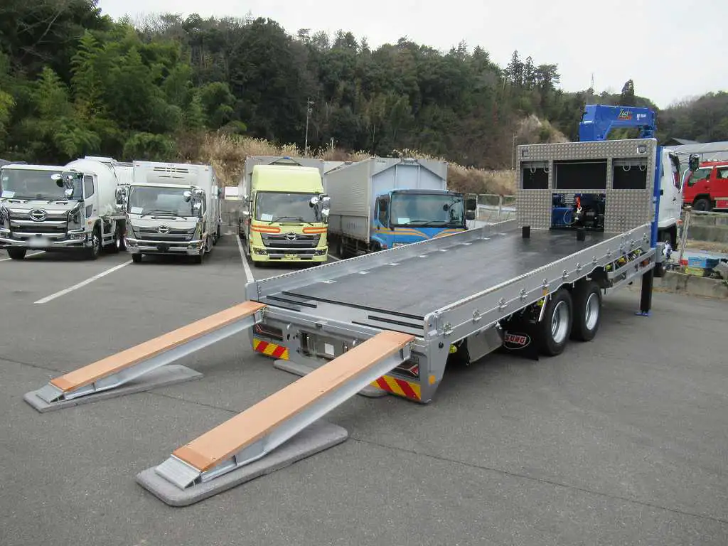 三菱 ファイター 中型/増トン 車両重機運搬 4段クレーン フックインの中古トラック画像5