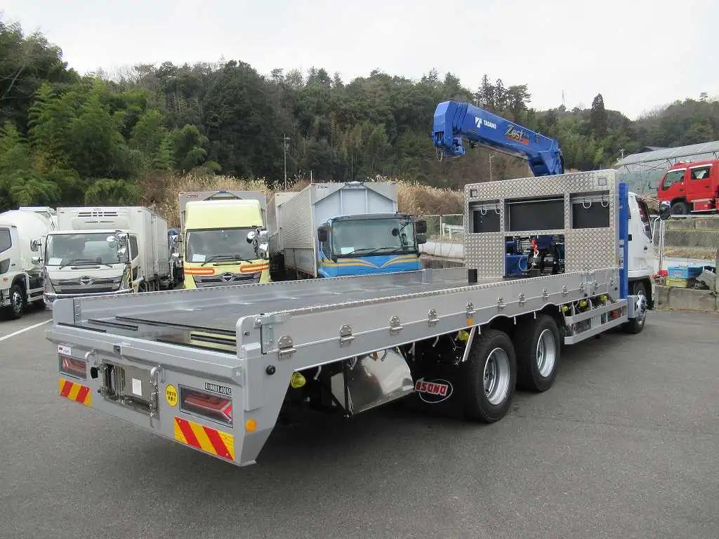 三菱 ファイター 中型/増トン 車両重機運搬 4段クレーン フックインの中古トラック画像2