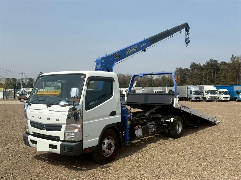 三菱 キャンター 小型 車両重機運搬 4段クレーン ラジコン｜画像1
