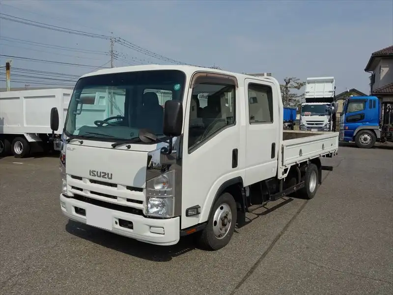 いすゞ エルフ 小型 平ボディ Wキャブ 床鉄板｜画像1