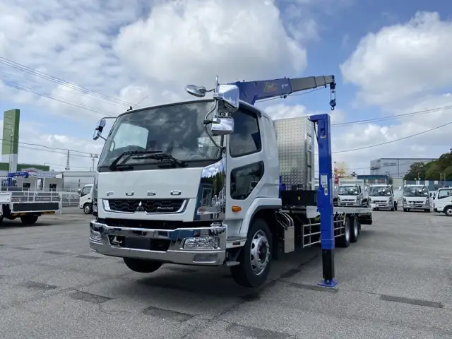 三菱 ファイター 中型/増トン 車両重機運搬 4段クレーン ウインチ｜画像1