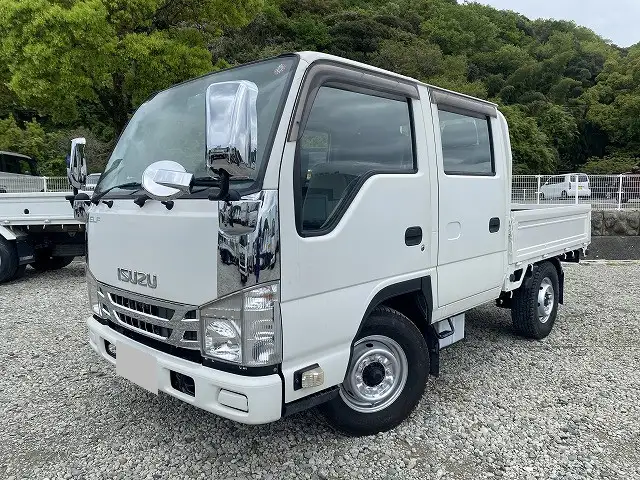 いすゞ エルフ 小型 平ボディ Wキャブ 床鉄板｜画像1