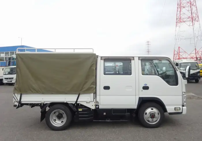 いすゞ エルフ 小型 平ボディ Wキャブ 幌の中古トラック画像3