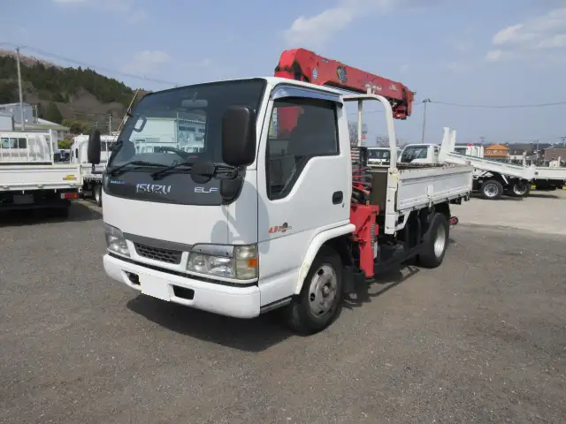 いすゞ エルフ 小型 クレーン付 4段 フックイン｜画像1