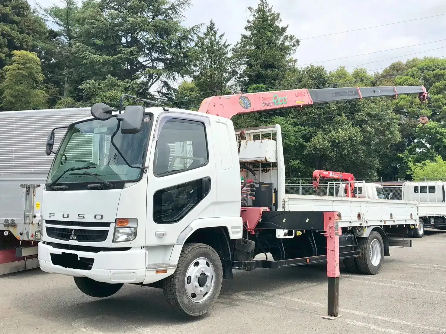 三菱 ファイター 中型/増トン クレーン付 床鉄板 4段の中古トラック画像1