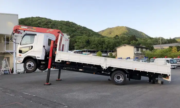 三菱 ファイター 中型/増トン 車両重機運搬 4段クレーン ラジコンの中古トラック画像3