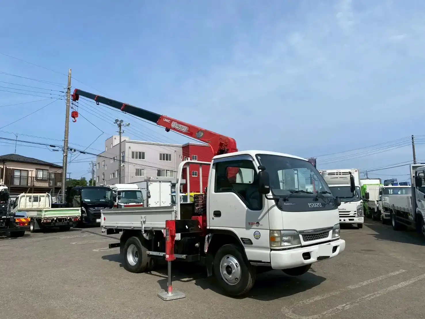 いすゞ エルフ 小型 クレーン付 床鉄板 4段の中古トラック画像2