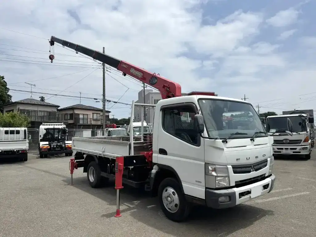 三菱 キャンター 小型 クレーン付 床鉄板 5段の中古トラック画像2