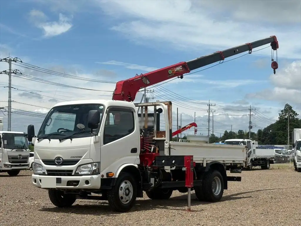 日野 デュトロ 小型 クレーン付 床鉄板 4段の中古トラック画像1