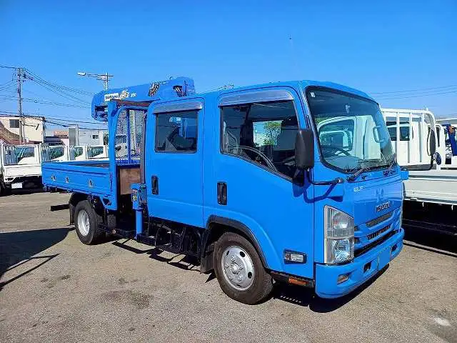 いすゞ エルフ 小型 クレーン付 Wキャブ 床鉄板の中古トラック画像2